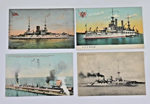 U.S.S. Kearsarge Postcard Vintage Battleship Post card lot of 4 Ships A12A - Picture 1 of 3