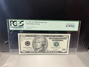 2003 PMG SUPERB GEM 67 PPQ TEN DOLLAR BOSTON *STAR* NOTE HI GRADE $10.00 BILL! - Picture 1 of 2