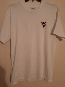 West Virgina Plain White T-shirt Unisex Medium by Jerzees Heavy Cotton-Mint Cond - Picture 1 of 3