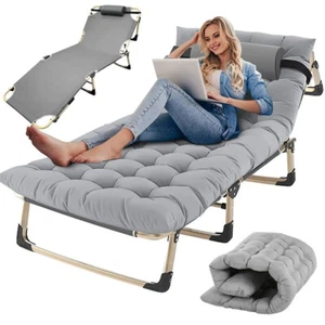 Adults Sofa Day Bed Folding Loungers Recliner Protable Guest Bed Metal Bed Frame - Picture 1 of 20