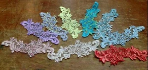 Applique Embroidered Flowers 2.5" X 6.5" Sequins Hand Sewn 1pc - Picture 1 of 25