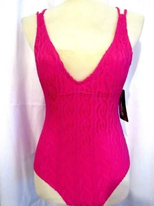 MARILYN MONROE PINK ONE PIECE LACE SWIMSUIT SIZE MEDIUM NWT MSRP $80.00 - Picture 1 of 9