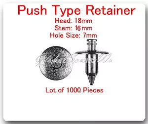 (1000 Pc) Push Type Retainers Head 18mm Hole Size 7mm Stem L16 / 23mm For Toyota - Foto 1 di 1