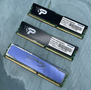 Assorted Lot of 3 Memory 8GB + 4GB Ram DDR4 Patriot/Kingston HyperX Blu Tested