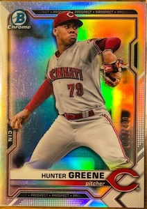Hunter Greene 2021 Bowman cromo refractor RC 09/499 Draft Prospects Reds novato - Imagen 1 de 2