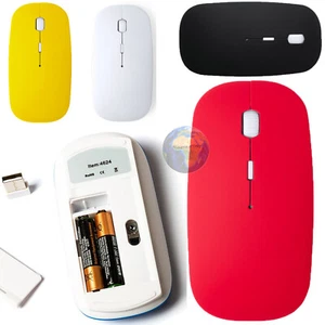 MOUSE WIRELESS Optisch Kabellos Ergonomisch Soft Touch Mit Batterie Akku USB PC - Bild 1 von 9