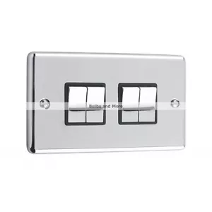 Windsor Range - Polished Chrome Sockets and Switches Black Trim - Picture 1 of 35