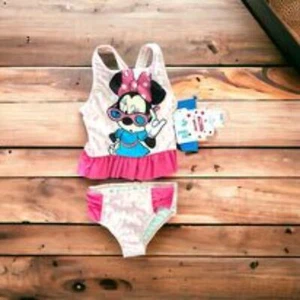 Disney Junior Minnie Mouse 2-Piece Swimsuit Girls Size 4T NWT UPF 50+ - Picture 1 of 5