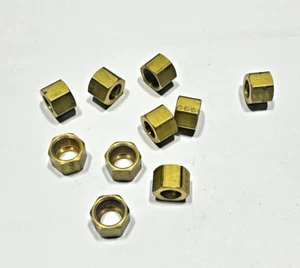 (10) Brass WEATHERHEAD 61x8 1/2" Tube OD Compression Nut Fitting - Picture 1 of 7