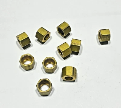 (10) Brass WEATHERHEAD 61x8  1/2" Tube OD Compression Nut Fitting - Image 1 of 4