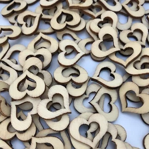 20mm Wood Love Heart Embellishment Laser Cut Scrapbooking DIY Arts Craft 20pcs - Picture 1 of 7