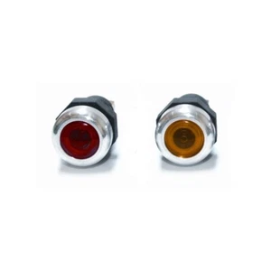 Motorsport 17mm Warning Light Aluminium Bezel 2Pk - Red and Amber - Picture 1 of 3
