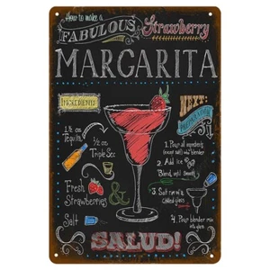 COCKTAILS Rustic Look Vintage Tin Metal Sign Man Cave, Shed-Garage & Bar - Picture 1 of 1