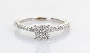 Zierlicher Diamant-Akzentring in 10 Karat Weißgold 0,25 Karat Größe 5,5 - Bild 1 von 6