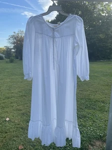 Vintage Victorias Secret Gold Label Prairie Cottage Core Nachthemd weiß Gr. M - Bild 1 von 5