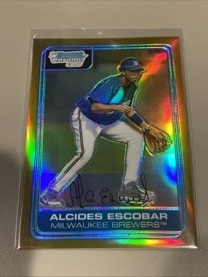 2006 Bowman Chrome Alcides Escobar Gold Refractor Rookie RC Unnumbered - Image 1 of 2