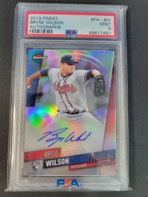 Bryse Wilson 2019 Finest Autograph Rookie Refractor PSA 9 Mint #FA-BW - Image 1 of 2
