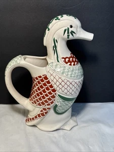 Jarra grande de porcelana pintada a mano de pato fragmento Ming - Imagen 1 de 10