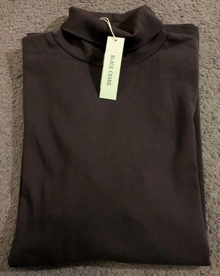 Grúa Negra Algodón Orgánico Cuello Alto Ciruela Hecha en EE. UU. ¡Nueva Con Etiquetas! Mujer XS Foto 1 de 4