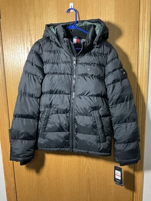 Nueva chaqueta acolchada con capucha alternativa de plumón Tommy Hilfiger para hombre, negra - XS Foto 1 de 4
