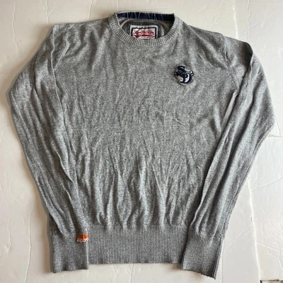 Джемпер мужской Superdry серый ангорская смесь вышитый размер M - Изображение 1 из 4