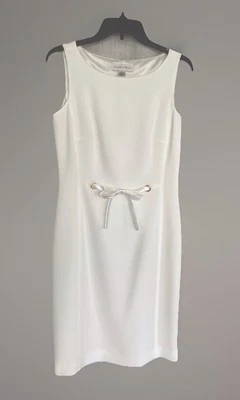 Casual Corner Winter White  Dress P2p 17.5 Waist 29, Hips 34, Length 39. Size 4 - Image 1 of 4