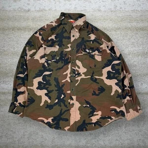 Vintage Winchester Hunting Camo Button Up Shirt XL Long Sleeve Woodland 90s - Picture 1 of 5
