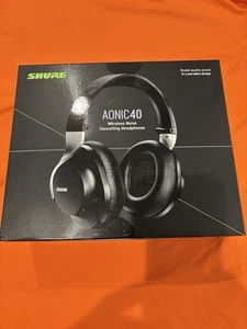Shure AONIC 40 Wireless Bluetooth Noise Cancelling Headphones - Black - Zdjęcie 1 z 9