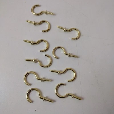 Латунные крючки для чашек, отличное состояние. 10, 7/8 дюйма X 1-25/64 дюйма L - Изображение 1 из 4