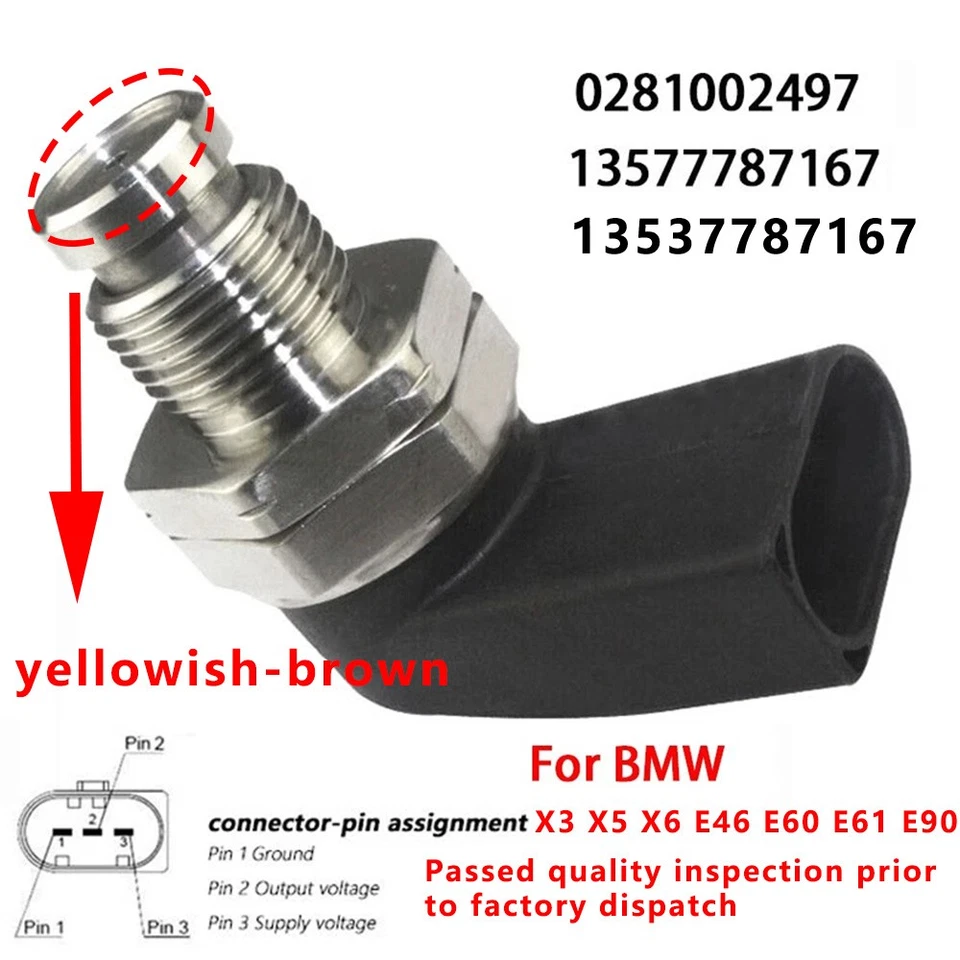 Sensor de presión de combustible para BMW X3 X5 X6 E46 335d 320d E53 E60 E61 E63 0281002497 Foto 1 de 4