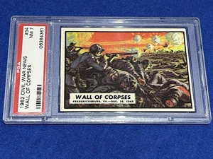 1962 Topps Civil War News Wall Of Corpses PSA 7 Graded Non Sports Card - Picture 1 of 6