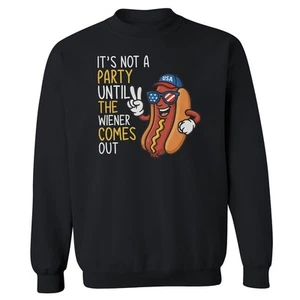 4th of July Funny Wiener Party - Independence Day Unisex Crewneck Sweatshirt - Picture 1 of 5