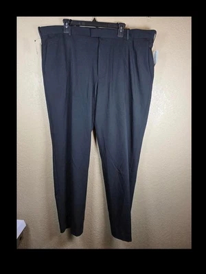 Van Heusen Men's Flex Straight Fit Flat Front Pant, Black, 42W x 30L - Image 1 of 4