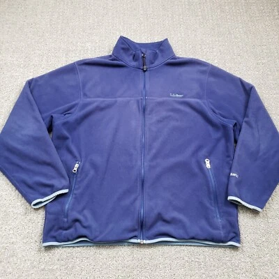 Chaqueta LL BEAN Para Hombre Grande Azul Marino Vellón De Colección Y2k Cremallera Completa Suéter Bordado Foto 1 de 4
