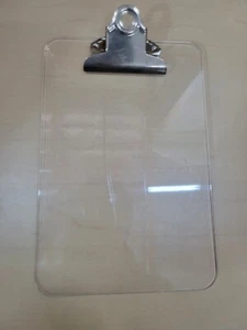 Business Source Clipboard Plastic w/Spring Clip 6"x9" Clear 01858 - Picture 1 of 4