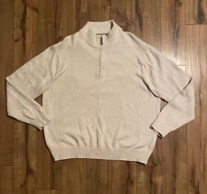 #736 St. John’s Bay White Qtr Zip Sweater XXL 100% Cotton Nice Sweater - Picture 1 of 8