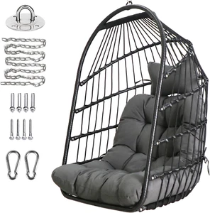 Sedia a Dondolo Pieghevole in Rattan per Interni Ed Esterni - Vimini Con Kit App - Foto 1 di 12