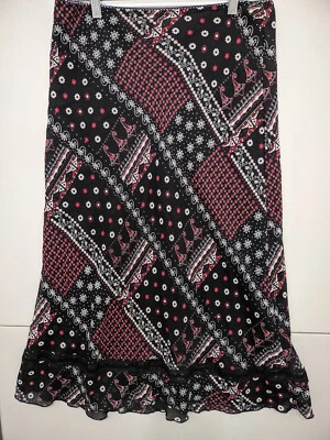 Falda La Belle Mujer 11 Negra Maxi Pullon Cintura Elástica Forrada Geométrica De Colección EE. UU. Foto 1 de 4