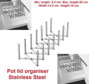 2 x Ikea VARIERA Stainless Steel Pot Pan Lid Stand Rack Organiser 10x14.5cm - Picture 1 of 2