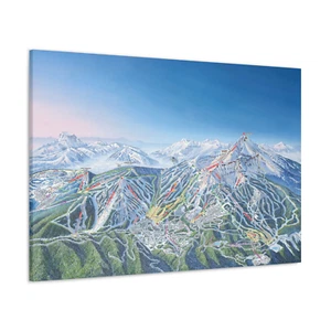 Big Sky MT Trail Map Canvas Poster Montana Ski Resort 48x32 - Picture 1 of 1