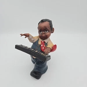 Seltene Vintage schwarze Americana Jazz Band Klavierspieler Figur 6 Zoll - Bild 1 von 18