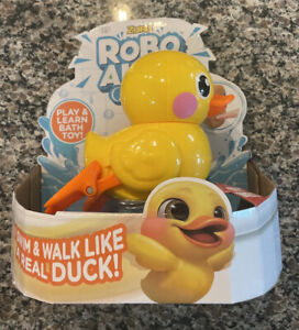 Zuru Robo Alive Junior Baby Yellow Duck Bath Toy that Waddles, Swims, and Walks