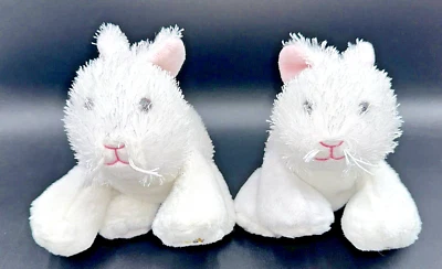LOT OF 2 Ganz Webkinz WHITE BUNNY RABBIT Plush Stuffed Animal (no code) #HM078 - Image 1 of 4