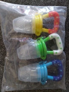 Fresh Fruit Teether Soother Nibbler Baby Feeder Pacifier Food Feeding (3 PACK) - Picture 1 of 4