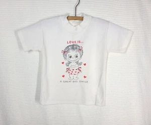 Camisa Infantil De Colección "Love Is" 6x "A Great Big Smile" Algodón Blanco Poli Dibujos Animados Raros - Imagen 1 de 8