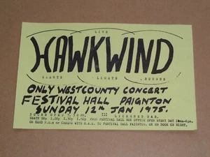Hawkwind 1975 Paignton Concert Handbill - Picture 1 of 1