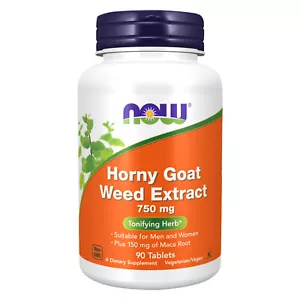 NOW FOODS Horny Goat Weed Extract 750 mg 90 Tablets - Picture 1 of 4