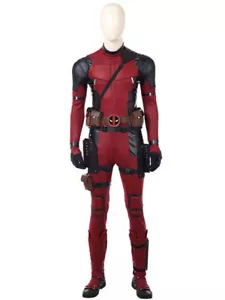 Deadpool Red Cosplay Costume Deadpool Jumpsuit Suit Shoes Halloween Accessories - Picture 1 of 15