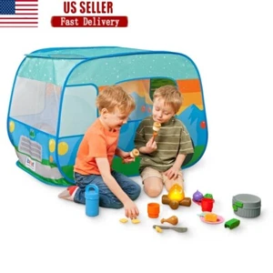 Happy Camper Pop-Up Tent W/ 20 Camping Toys Light-Up Campfire Pretend Play New - Picture 1 of 10