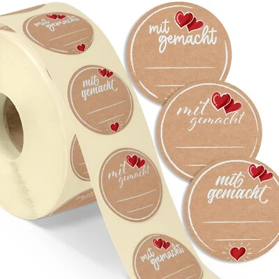 COLORTOUCH Etiketten Marmelade 500 St Rund Handmade Aufkleber Zum Beschriften Hommade